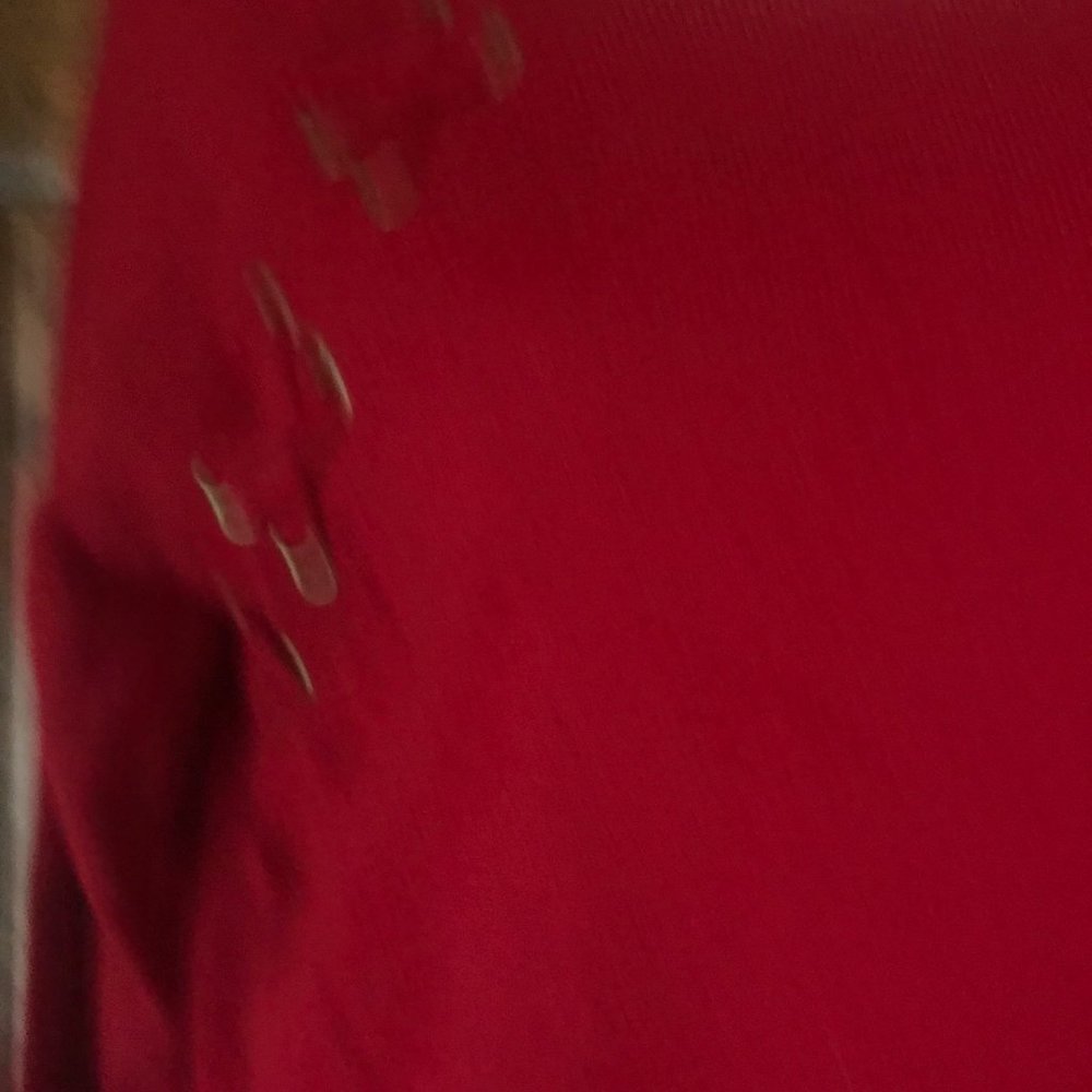 By & By Red Long Sleeve Sweater Dress w/Crisscross Shoestring Accents Large - Picture 5 of 12